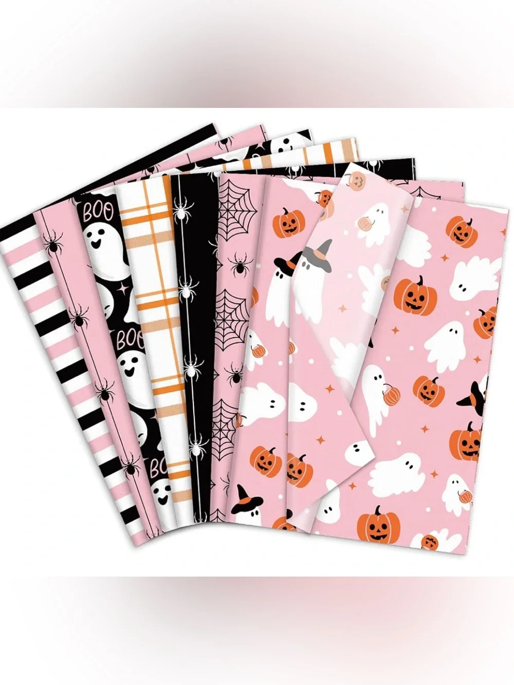 NEW! 👻 50 sheets of Pink & Black Halloween  tissue paper👻 14 x 20 inch